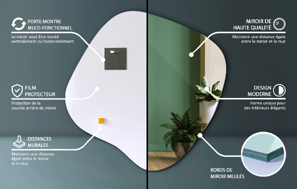 Specchio irregolare macchia originale 77x77 cm