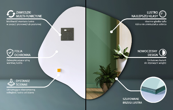 Specchio irregolare macchia originale 77x77 cm