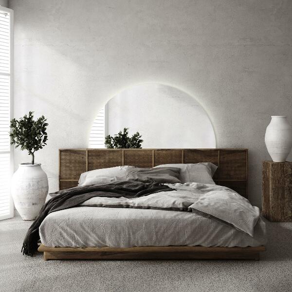 Specchio led a mezza luna 30x60 cm