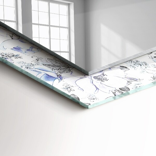 Specchio stampato Fiori e foglie