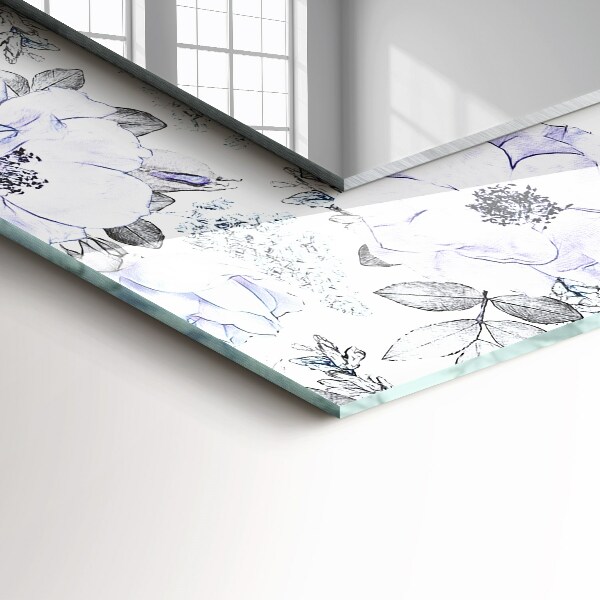 Specchio stampato Fiori e foglie