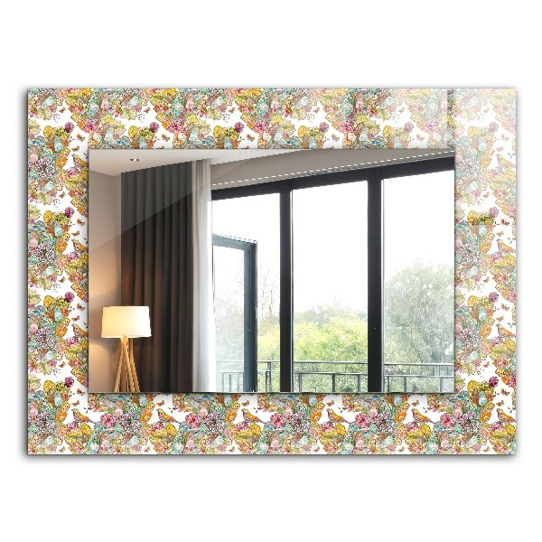 Specchio decoro Fiori di farfalla colorati