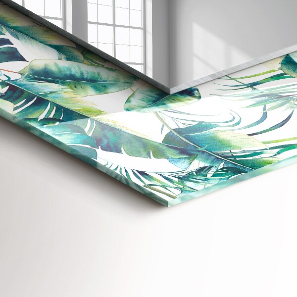 Specchio stampato Foglie tropicali verdi