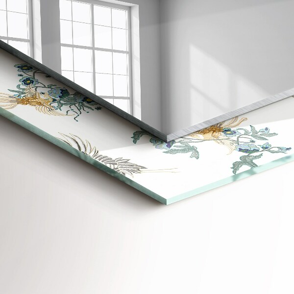 Specchio stampato Uccelli e fiori