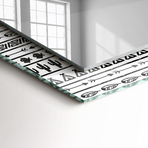 Specchio con cornice stampata Frecce di tipi di cactus