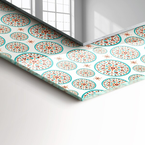 Specchio con cornice stampata Motivo a cerchi colorati