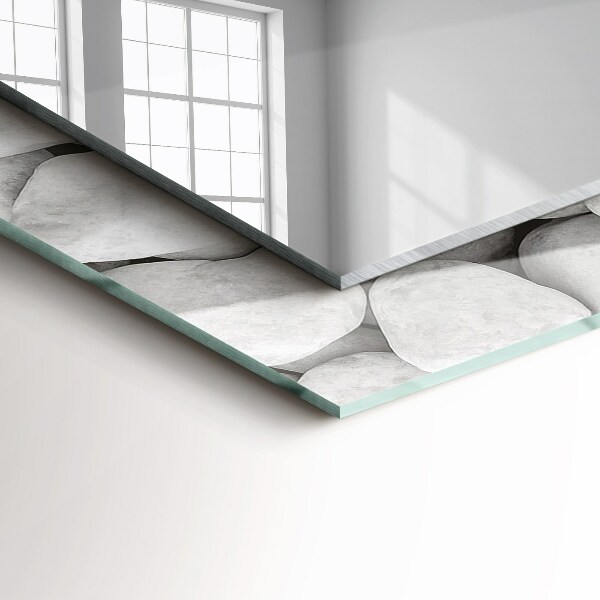 Specchio stampato Pietre bianche lisce