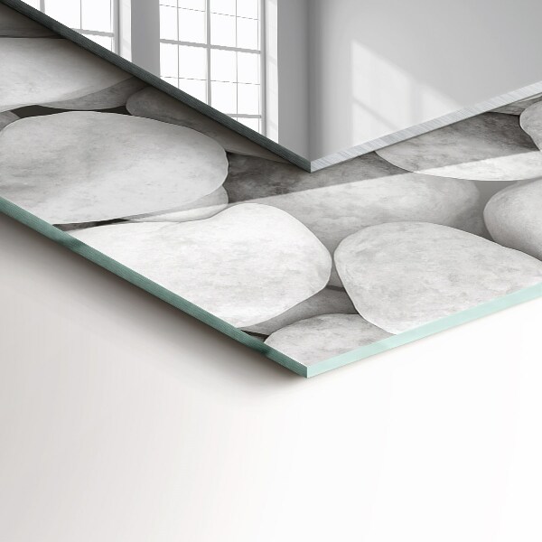 Specchio stampato Pietre bianche lisce