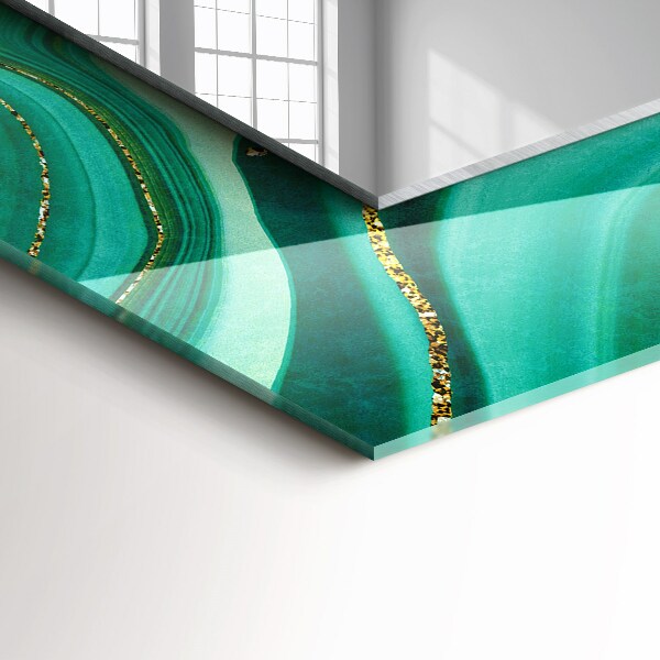 Specchio con cornice stampata Texture verde astratta