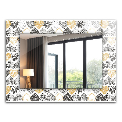 Specchio con cornice stampata Cuori colorati