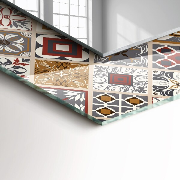 Specchio stampato Motivi di piastrelle colorate