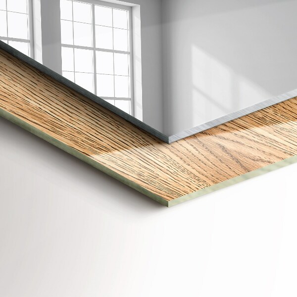 Specchio con cornice stampata Trama di legno