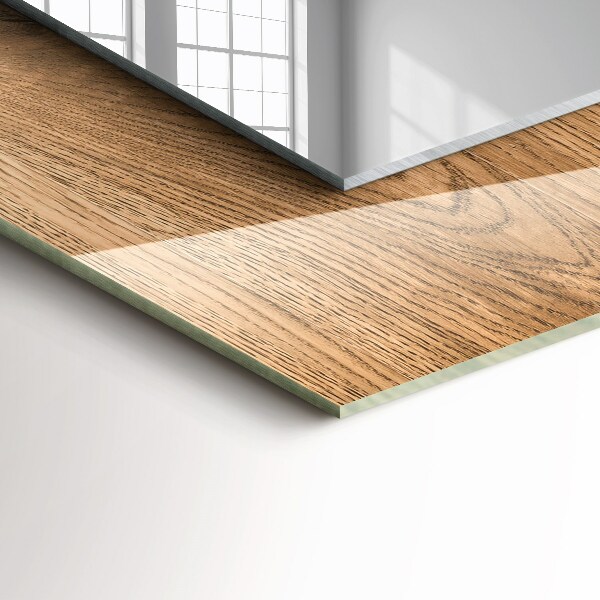 Specchio con cornice stampata Trama di legno