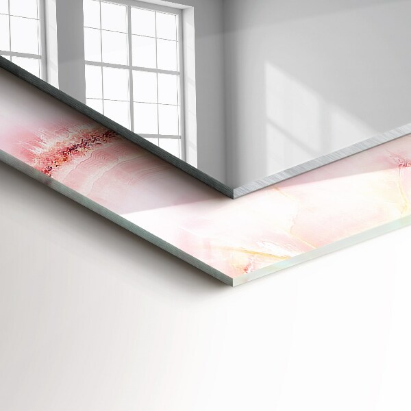 Specchio stampato Motivo in marmo rosa