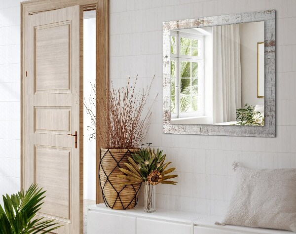 Specchio con cornice stampata Legno vecchio