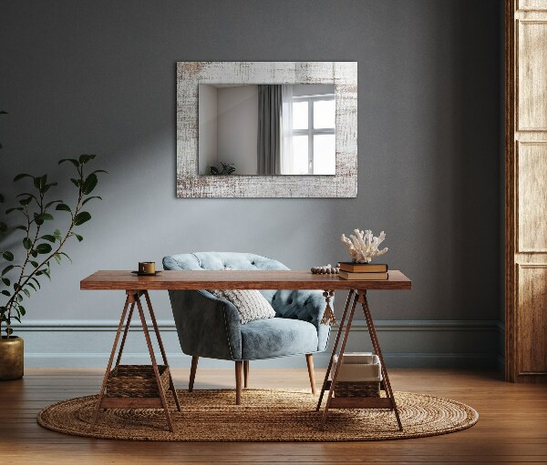 Specchio con cornice stampata Legno vecchio