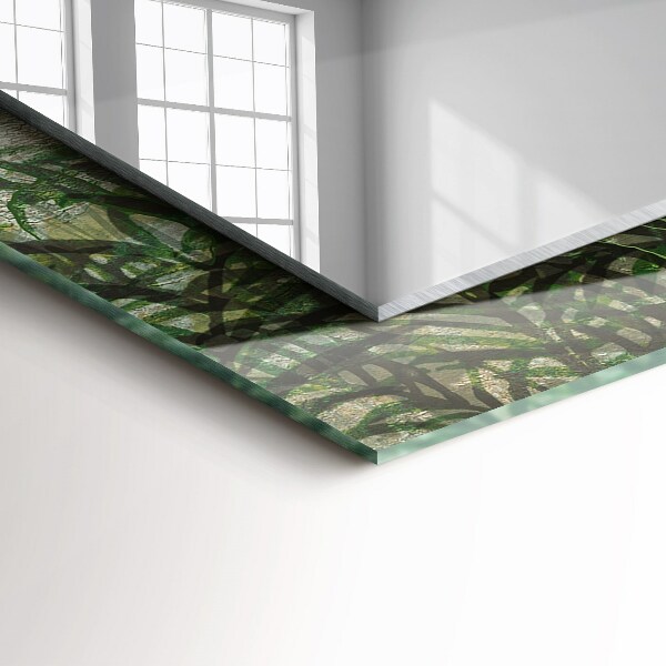 Specchio decoro Foglie di felce verde