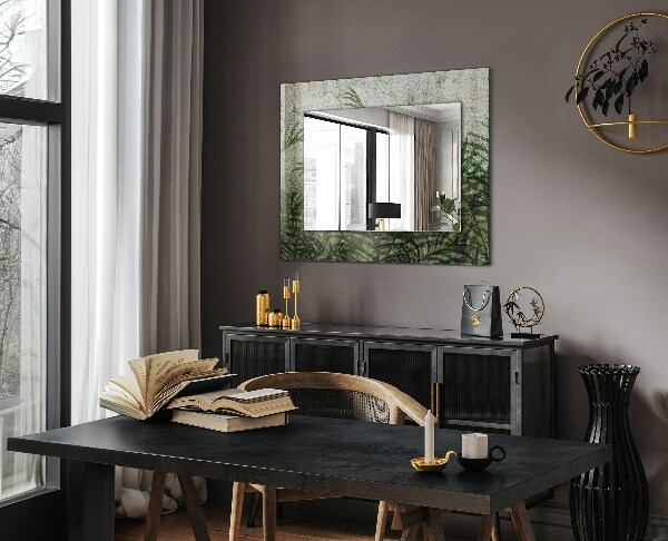 Specchio decoro Foglie di felce verde