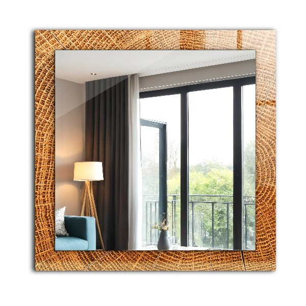 Specchio decoro Sezione di anelli di tronco d'albero