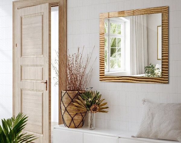 Specchio con cornice stampata Onde di legno
