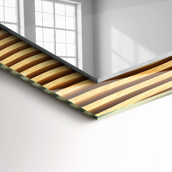 Specchio con cornice stampata Onde di legno