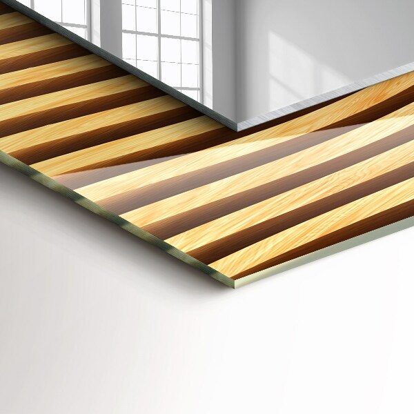 Specchio con cornice stampata Onde di legno