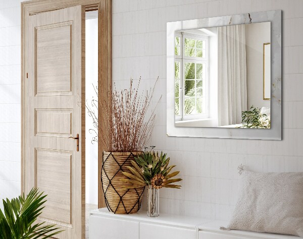 Specchio con cornice stampata Disegno di marmo bianco