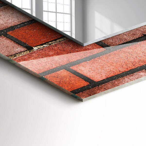 Specchio stampato Muro di mattoni rossi