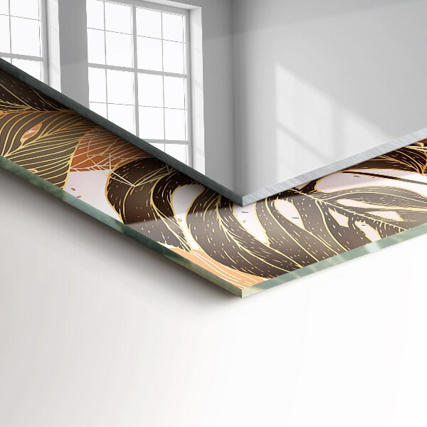 Specchio stampato Foglie con motivi tropicali