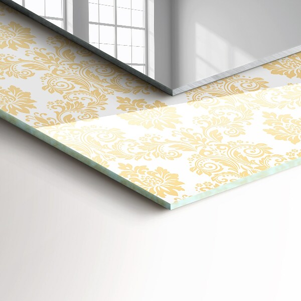 Specchio con cornice stampata Ornamenti gialli