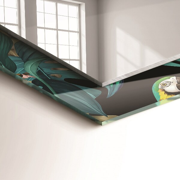 Specchio con cornice stampata Pappagalli tigri della giungla