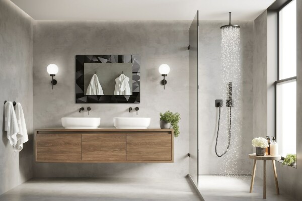 Specchio decoro Forme geometriche nere