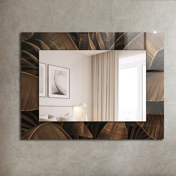 Specchio con cornice stampata Foglie tropicali