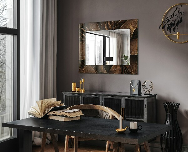 Specchio con cornice stampata Foglie tropicali
