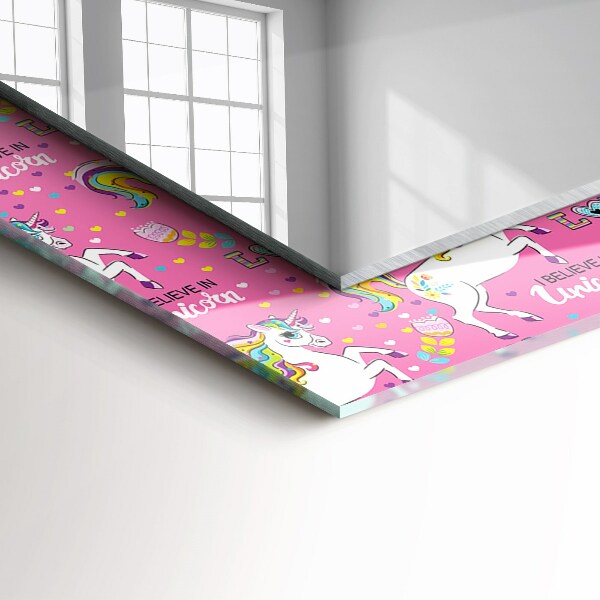 Specchio decoro Unicorni cuori arcobaleni