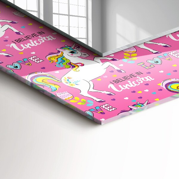 Specchio decoro Unicorni cuori arcobaleni