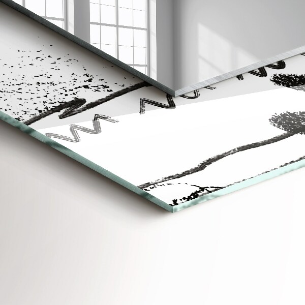 Specchio con cornice stampata Stencil astratti moderni