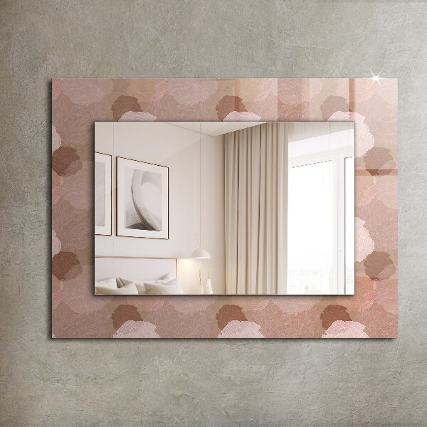 Specchio con cornice stampata Fiori di peonia