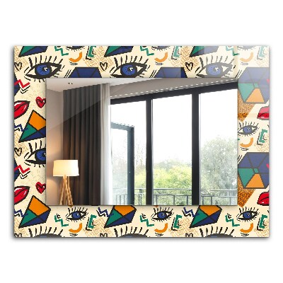 Specchio stampato Forme di occhi e bocca