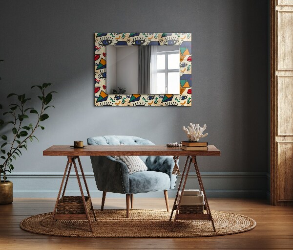 Specchio stampato Forme di occhi e bocca