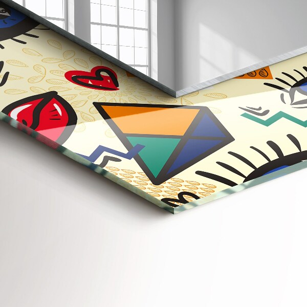 Specchio stampato Forme di occhi e bocca