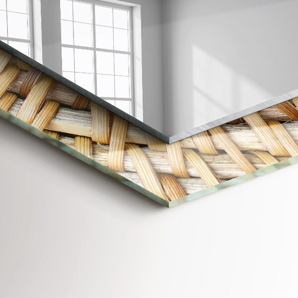Specchio con cornice stampata Treccia di vimini