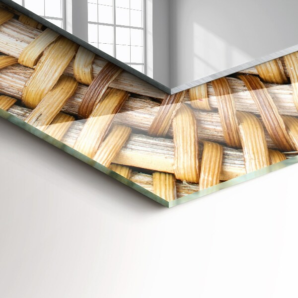 Specchio con cornice stampata Treccia di vimini