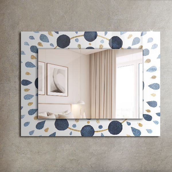 Specchio con cornice stampata Motivo mandala astratto