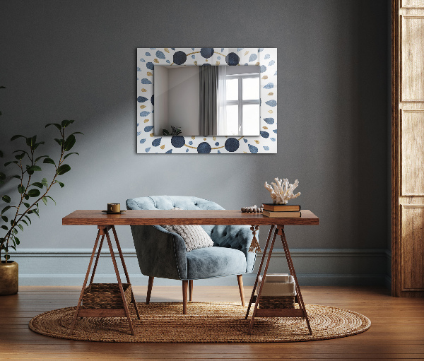 Specchio con cornice stampata Motivo mandala astratto