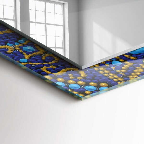 Specchio stampato Mandala a puntini blu