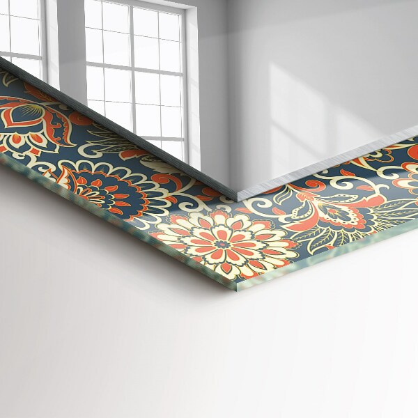 Specchio stampato Carta da parati con motivi floreali