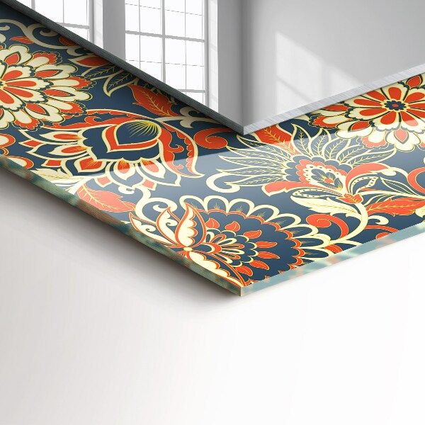 Specchio stampato Carta da parati con motivi floreali