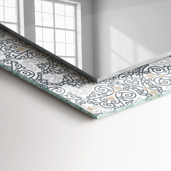 Specchio stampato Ornamenti con motivo a piastrelle