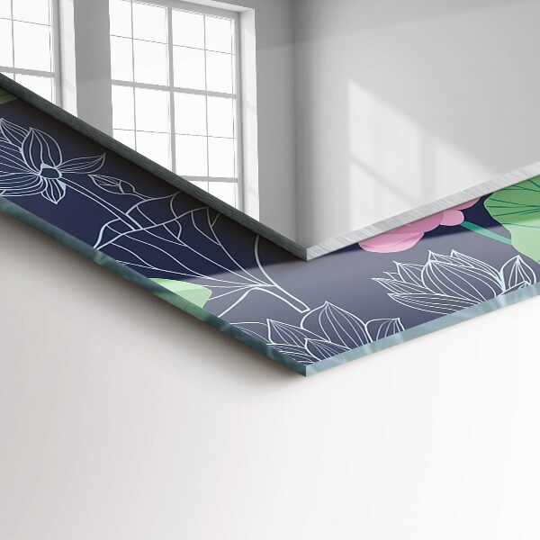 Specchio decoro Fiori di loto rosa